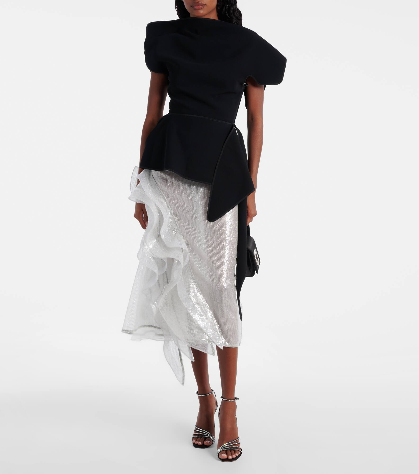 Hymn ruffled sequined midi skirt - 2