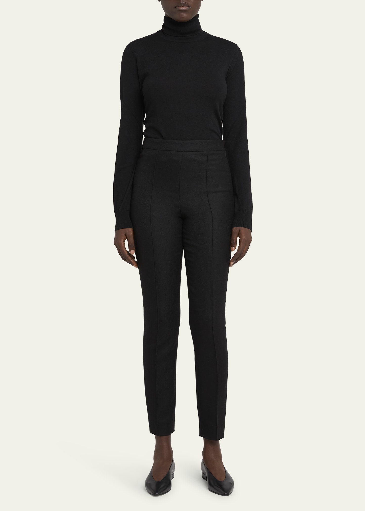 Mick Slim Leg Flannel Cashmere Trousers - 2