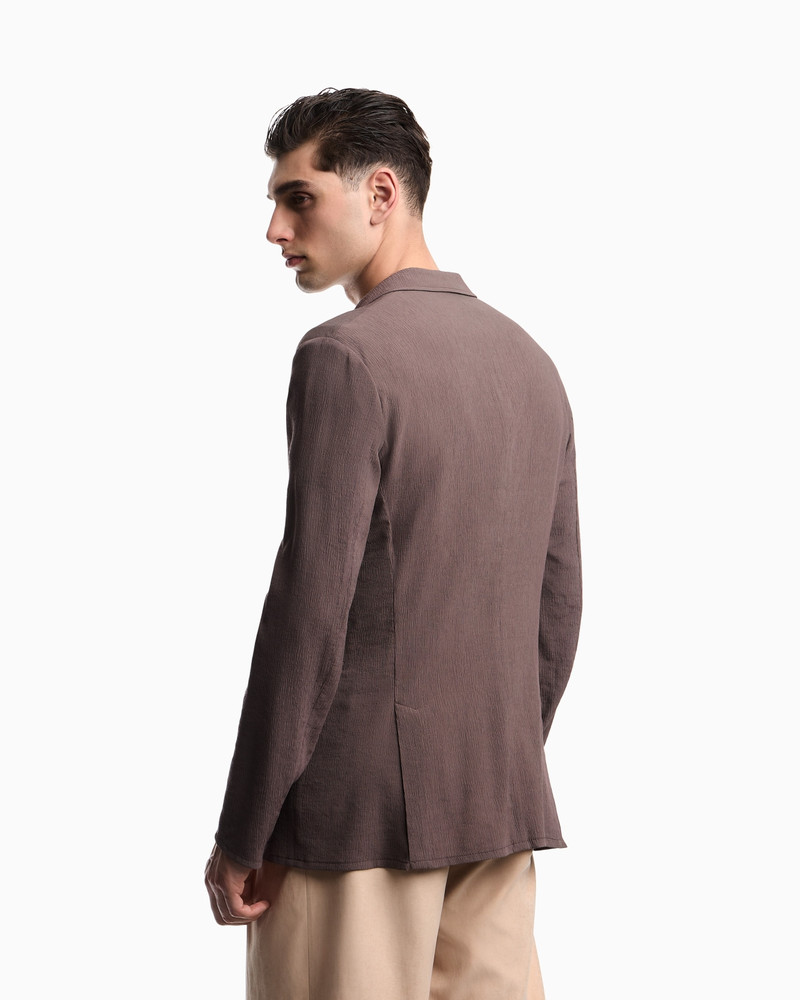 EMPORIO ARMANI SINGLE-BREASTED JACKET IN 3D WRINKLE-EFFECT CRÊPE FABRIC outlook
