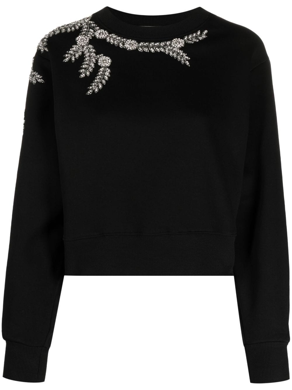 crystal-embllished long-sleeve jumper - 1