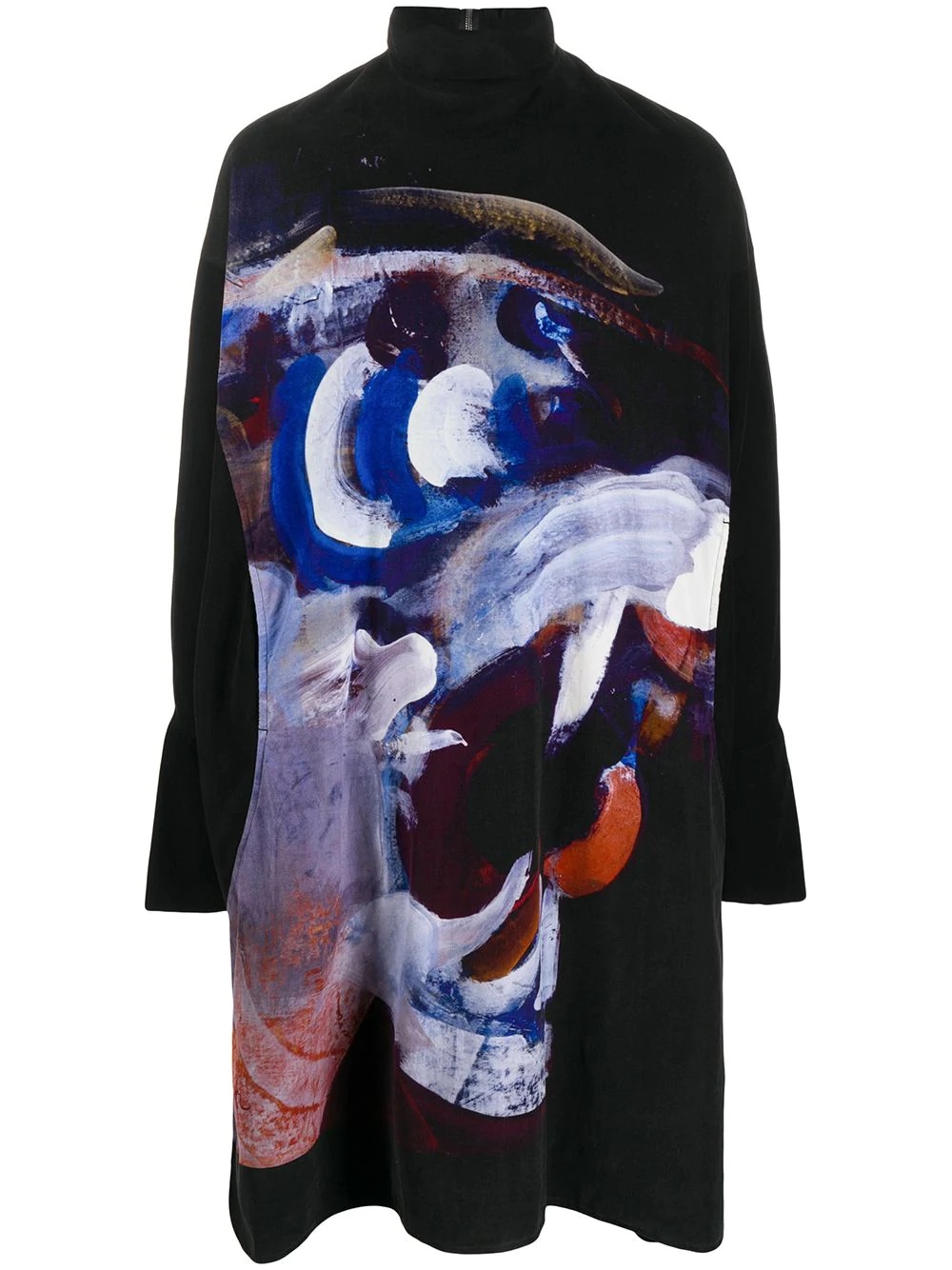 abstract-print oversize shirt top - 1