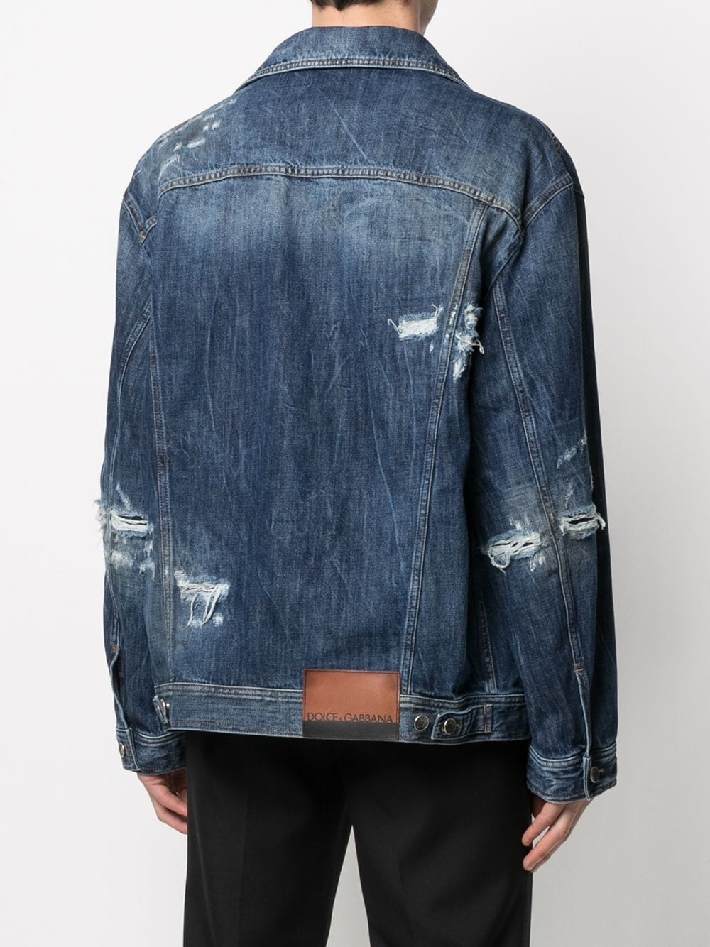 distressed denim jacket - 4