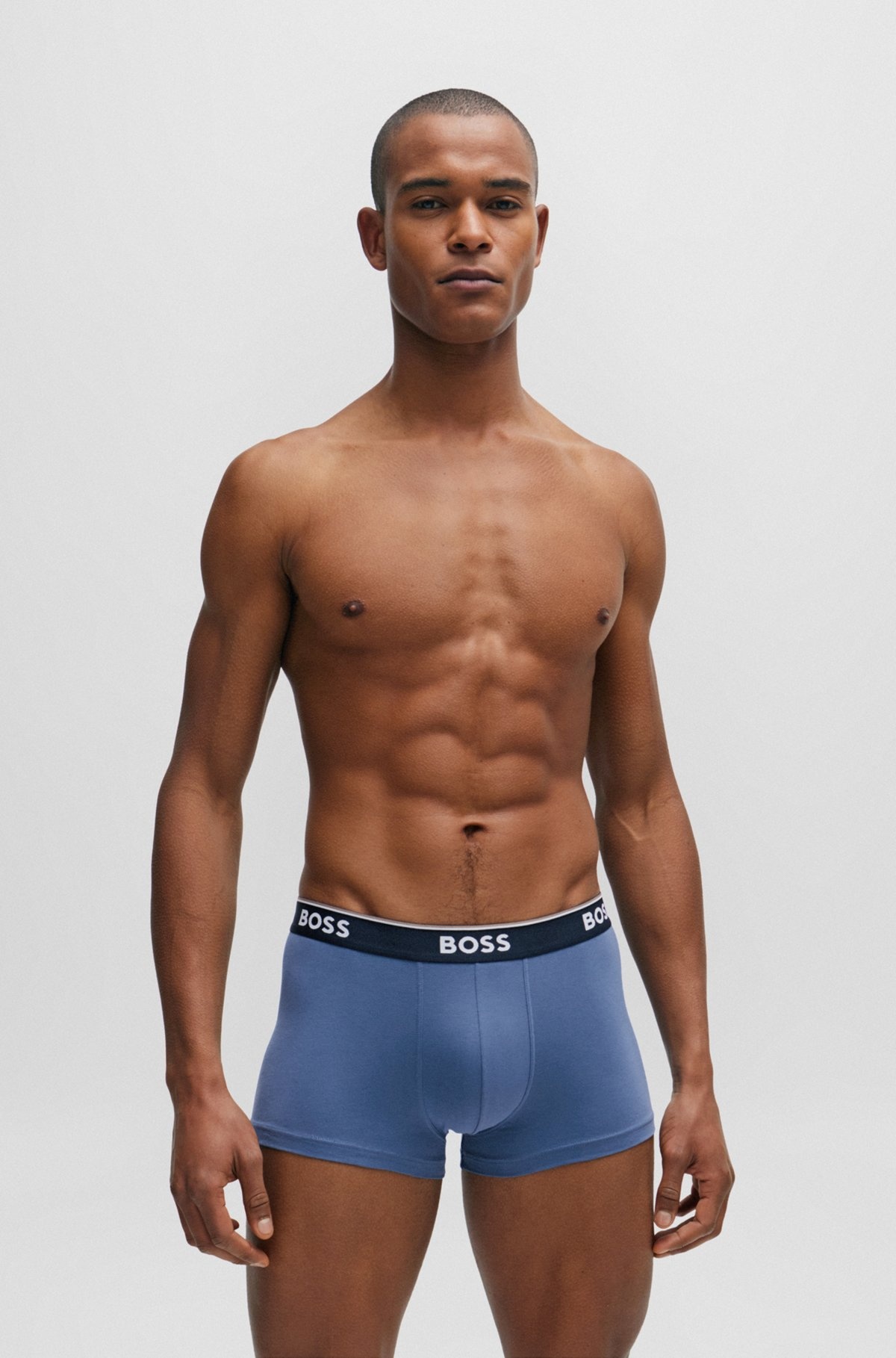 THREE-PACK OF STRETCH-COTTON TRUNKS WITH LOGO WAISTBANDS - 2