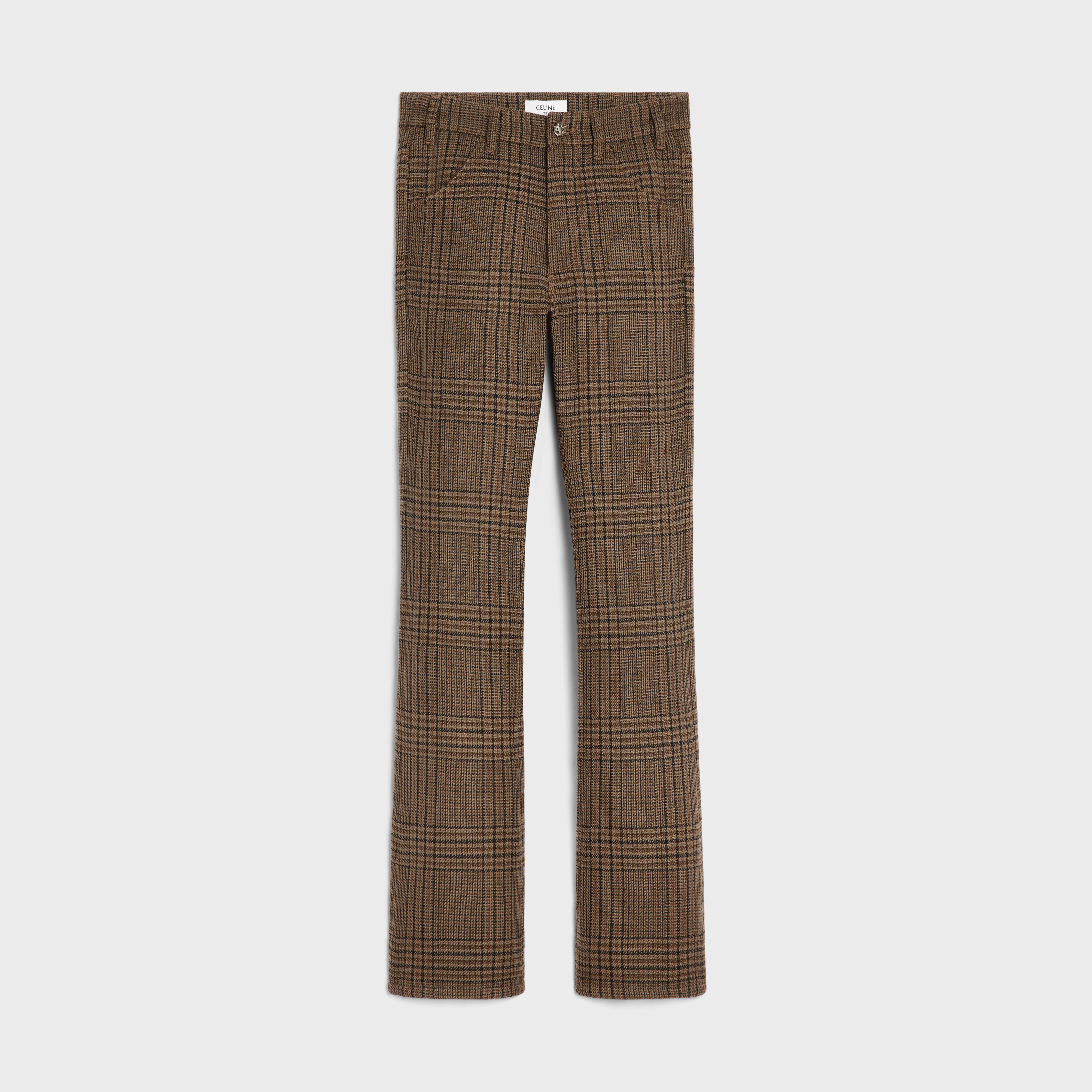 dylan flared jeans in prince of wales check wool - 1