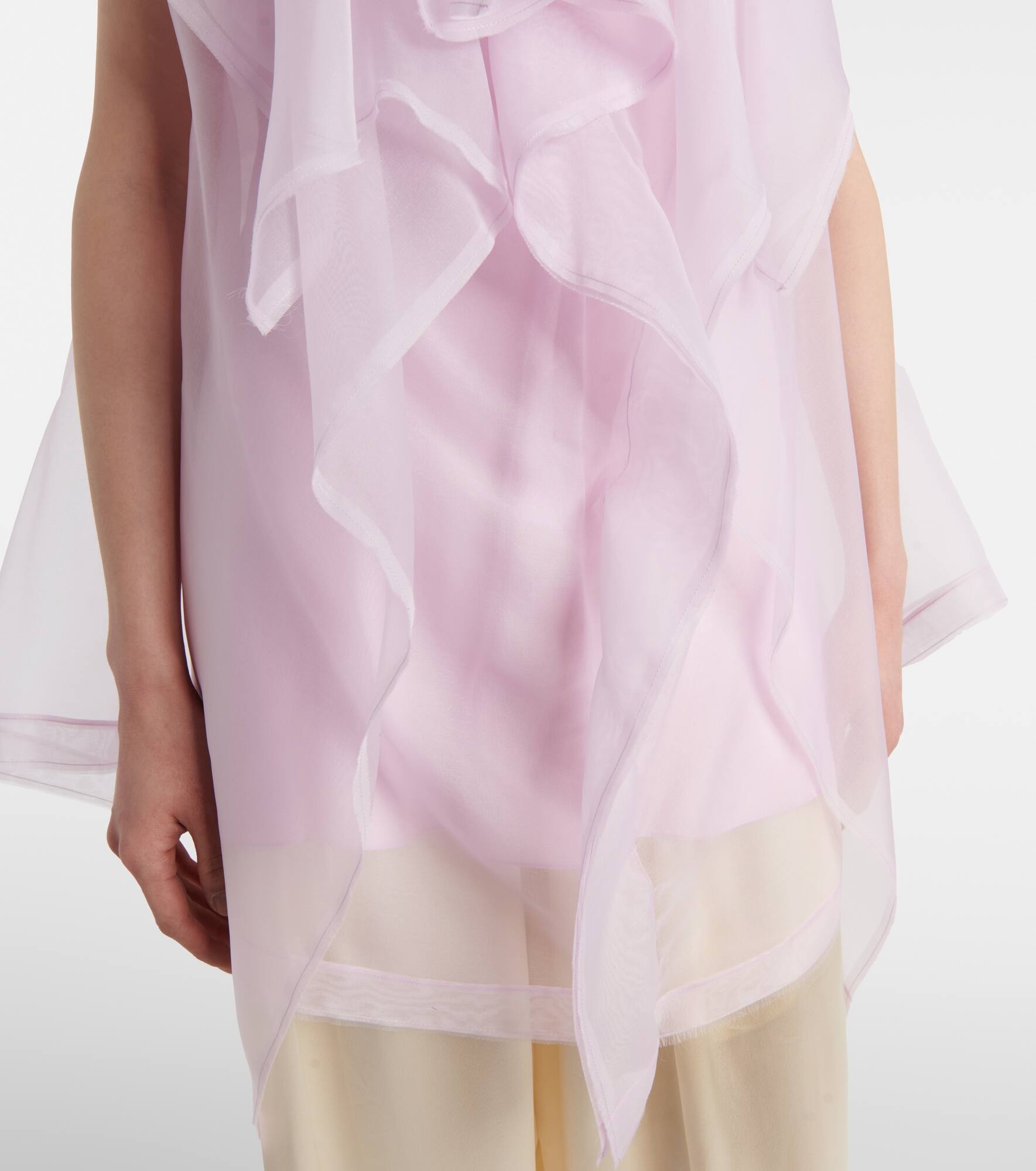Santana ruffled silk organza top - 5