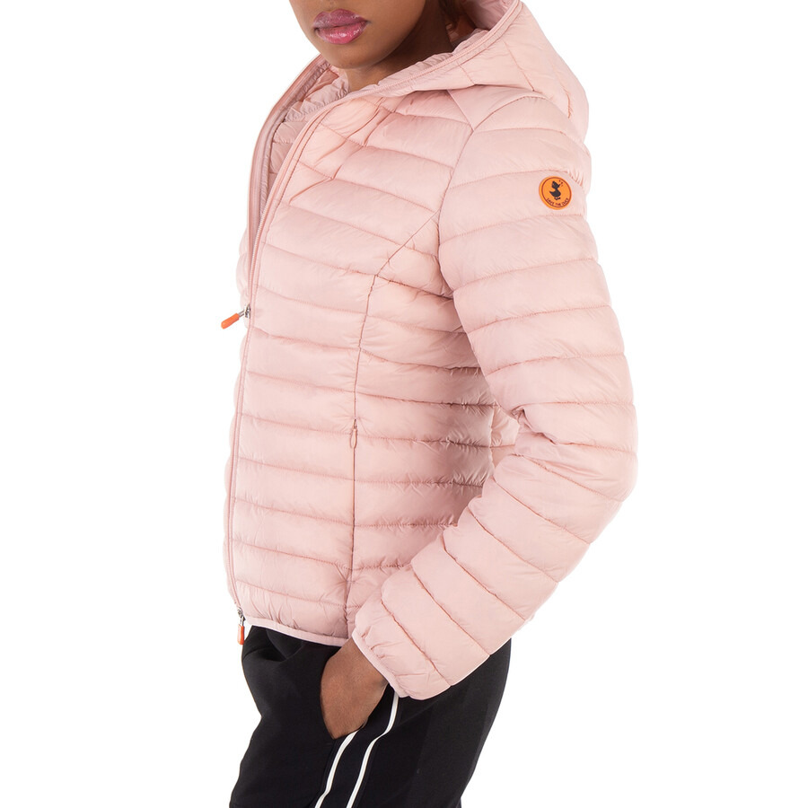 Save The Duck - Open Box - Save The Duck Ladies Pink Daisy Animal Free Hooded Puffer Jacket, Brand Size 2 (Medium) - 2