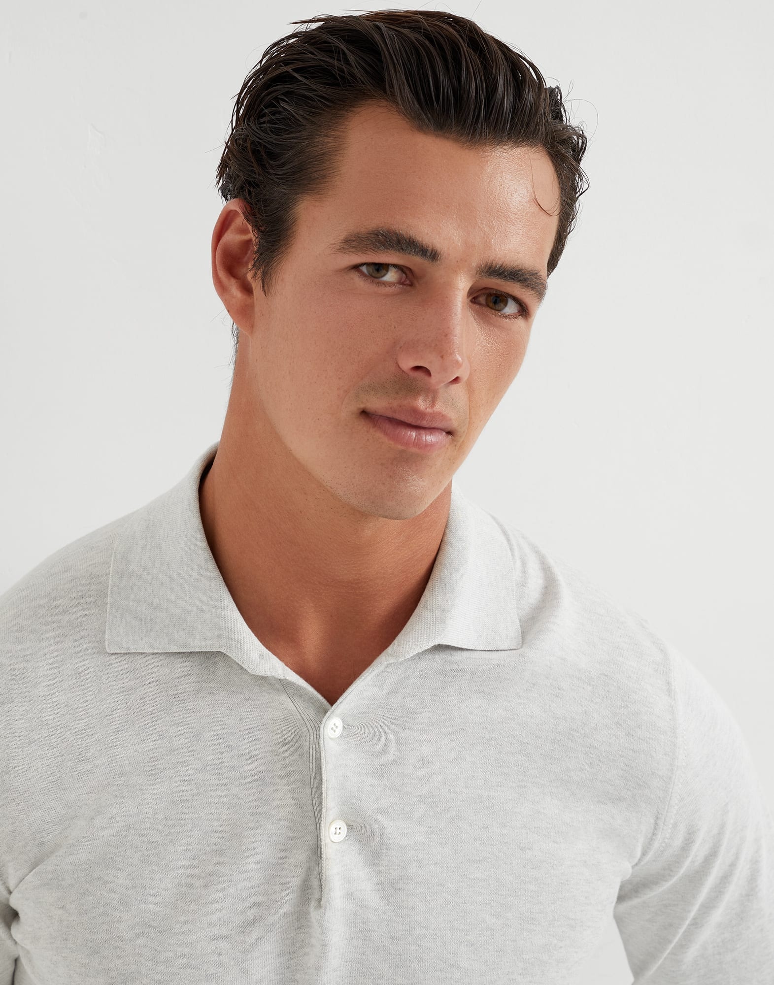 Cotton lightweight polo-style sweater - 3