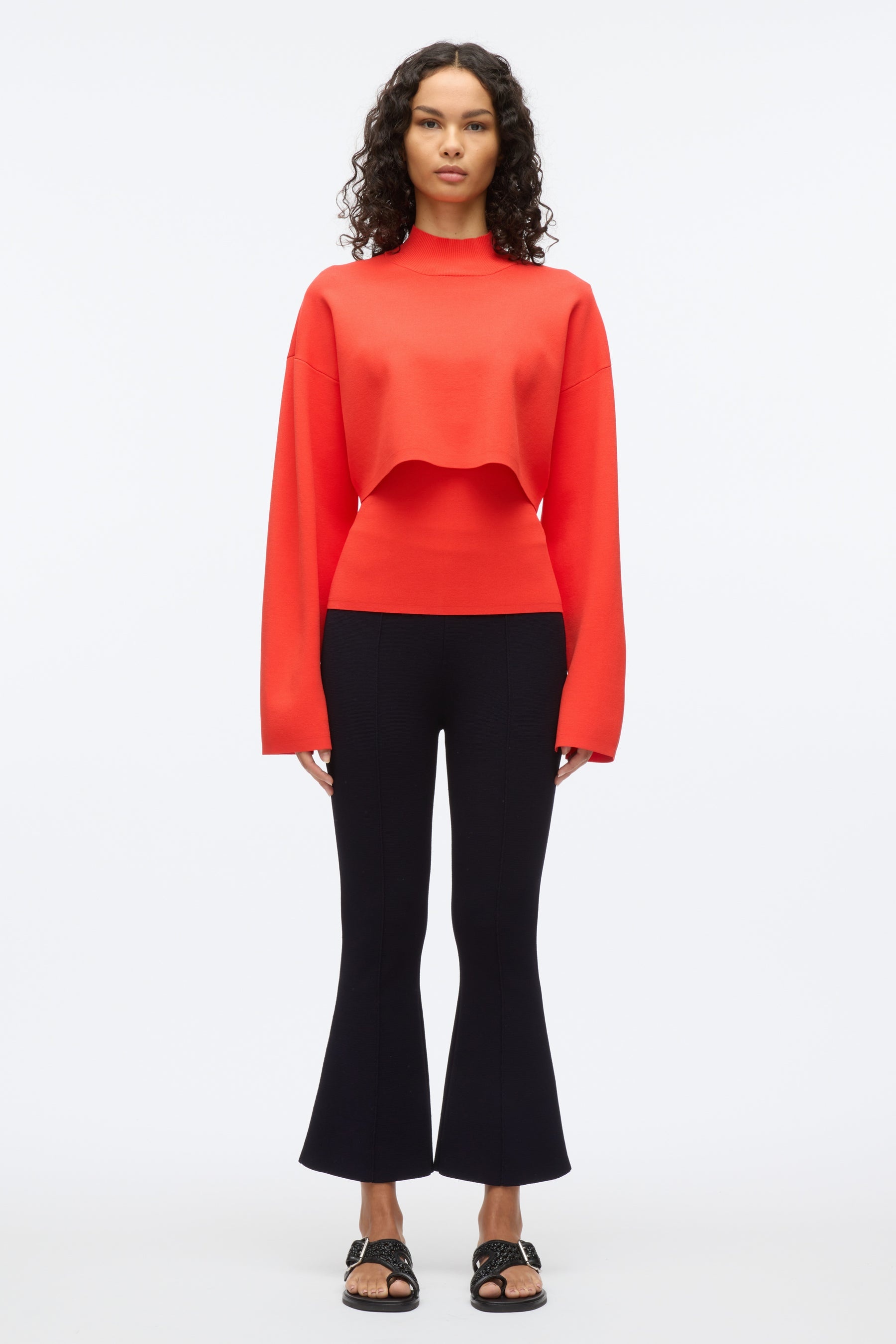 Compact Rib Cropped Turtle Neck - 2