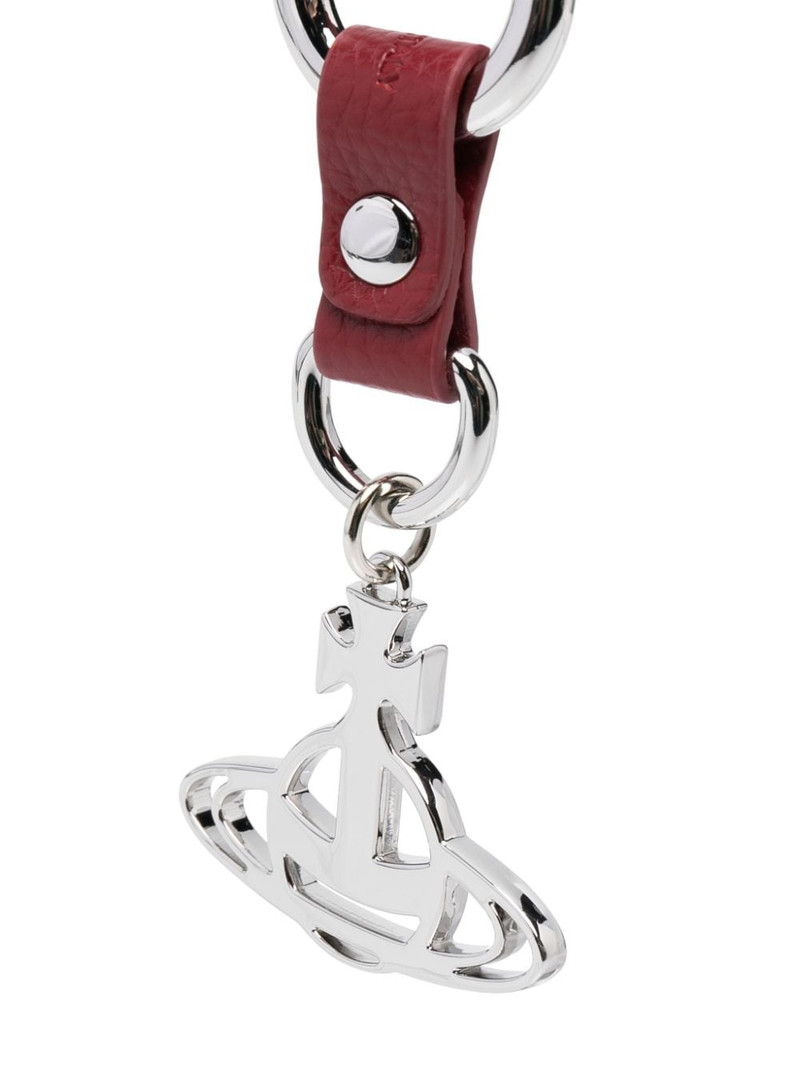 Vivienne Westwood Orb plaque-detail leather keyring outlook