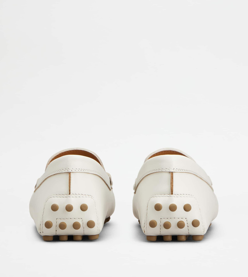 Tod's GOMMINO DRIVING SHOES IN LEATHER - WHITE outlook