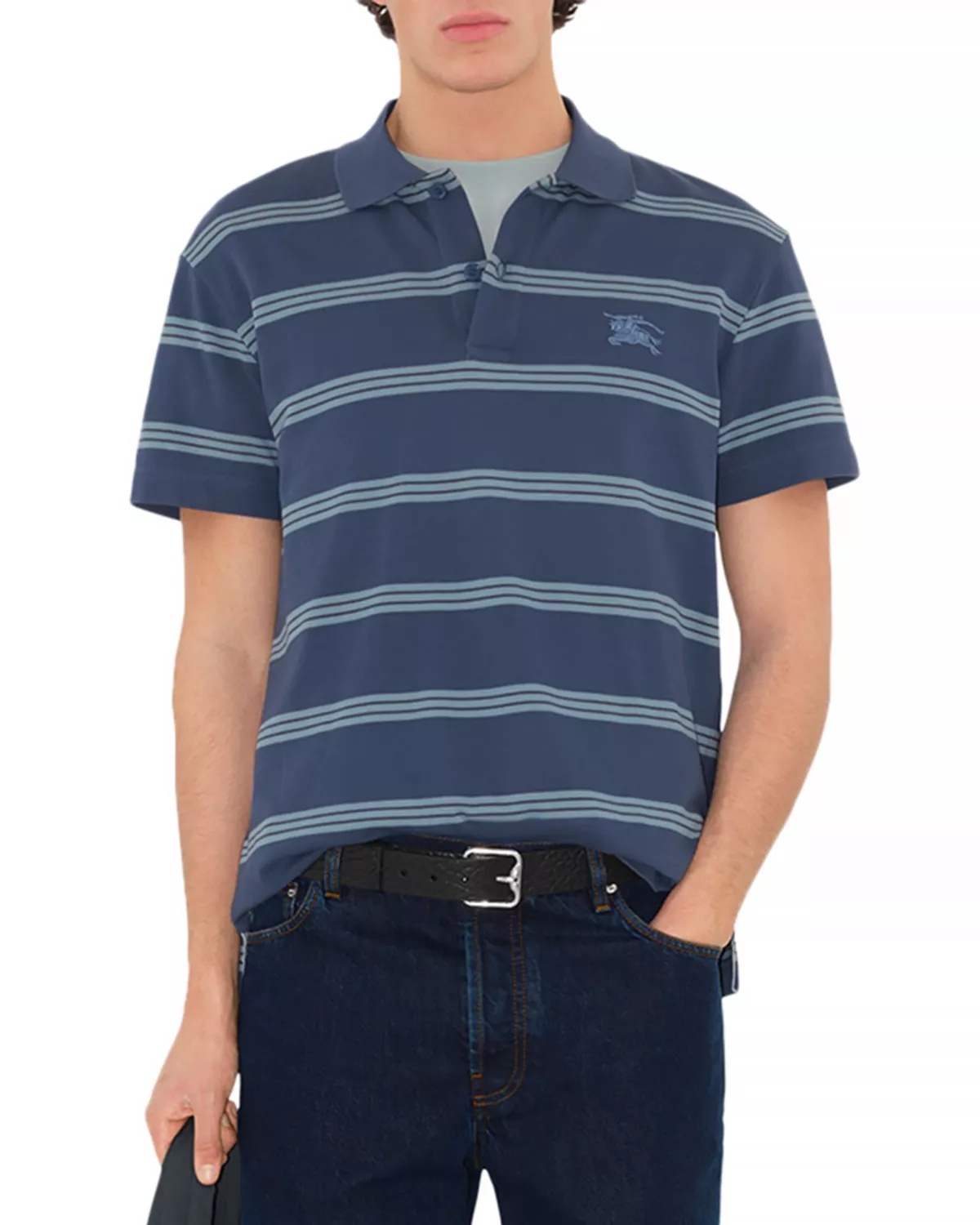 Striped Cotton Piqué Polo Shirt - 1