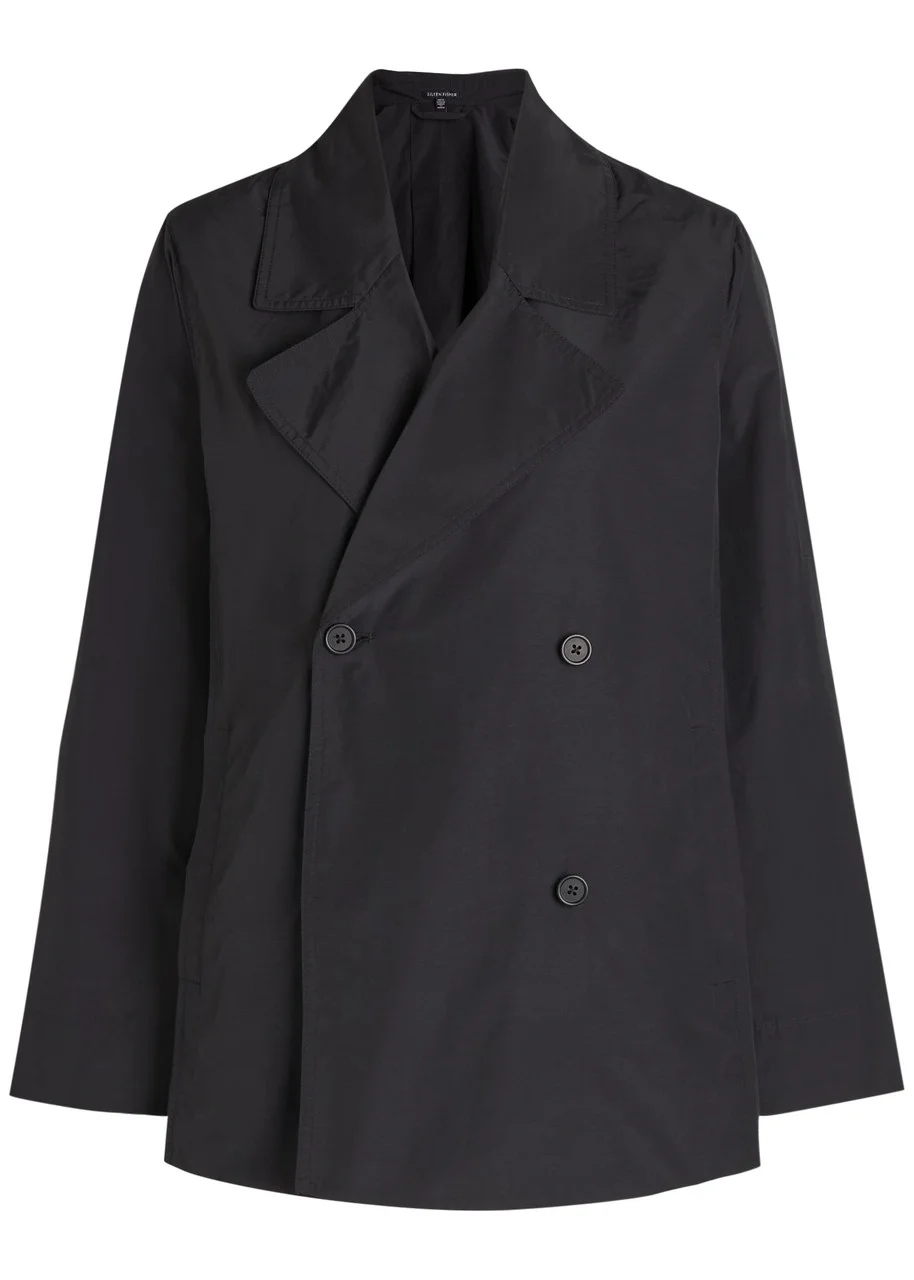 Eileen Fisher Double-breasted Shell Trench Jacket - 1