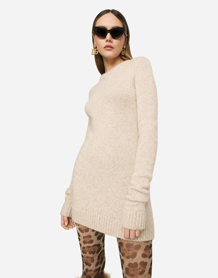 Llama wool round-neck dress - 4