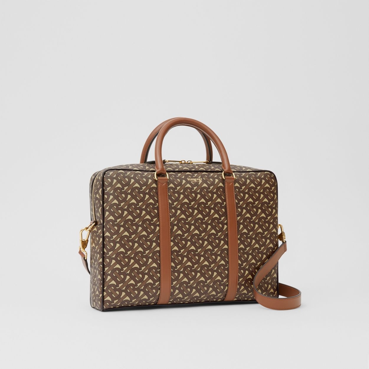 Monogram Print E-canvas and Leather Briefcase - 7