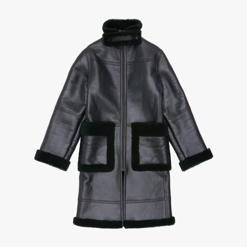PATENT LEATHER SHEARLING COAT 1