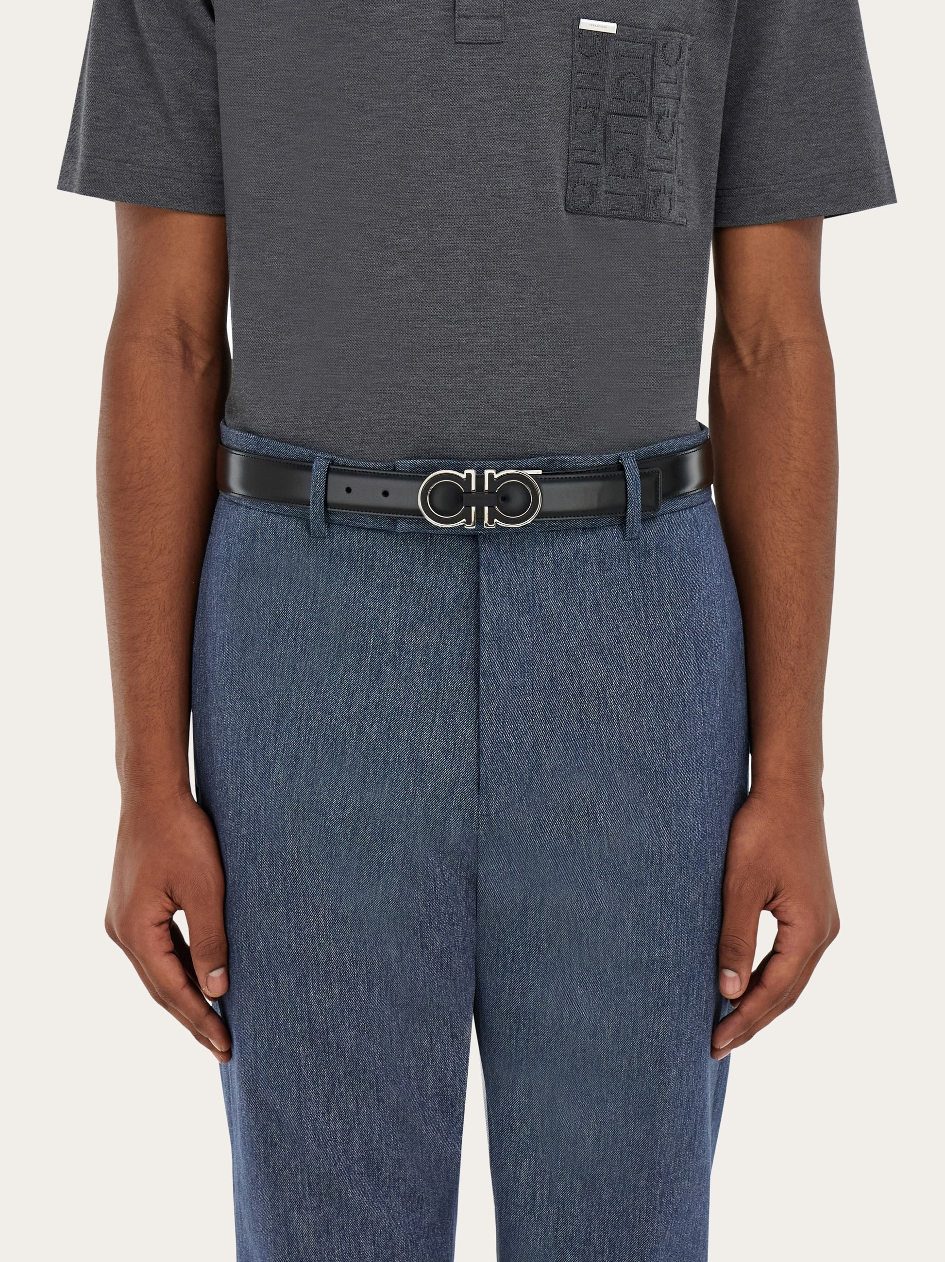 Reversible and adjustable Gancini belt - 4