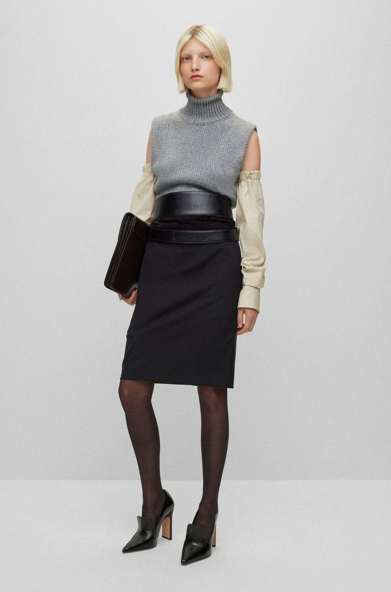 BOSS COTTON AND WOOL-BLEND ROLLNECK SWEATER VEST outlook