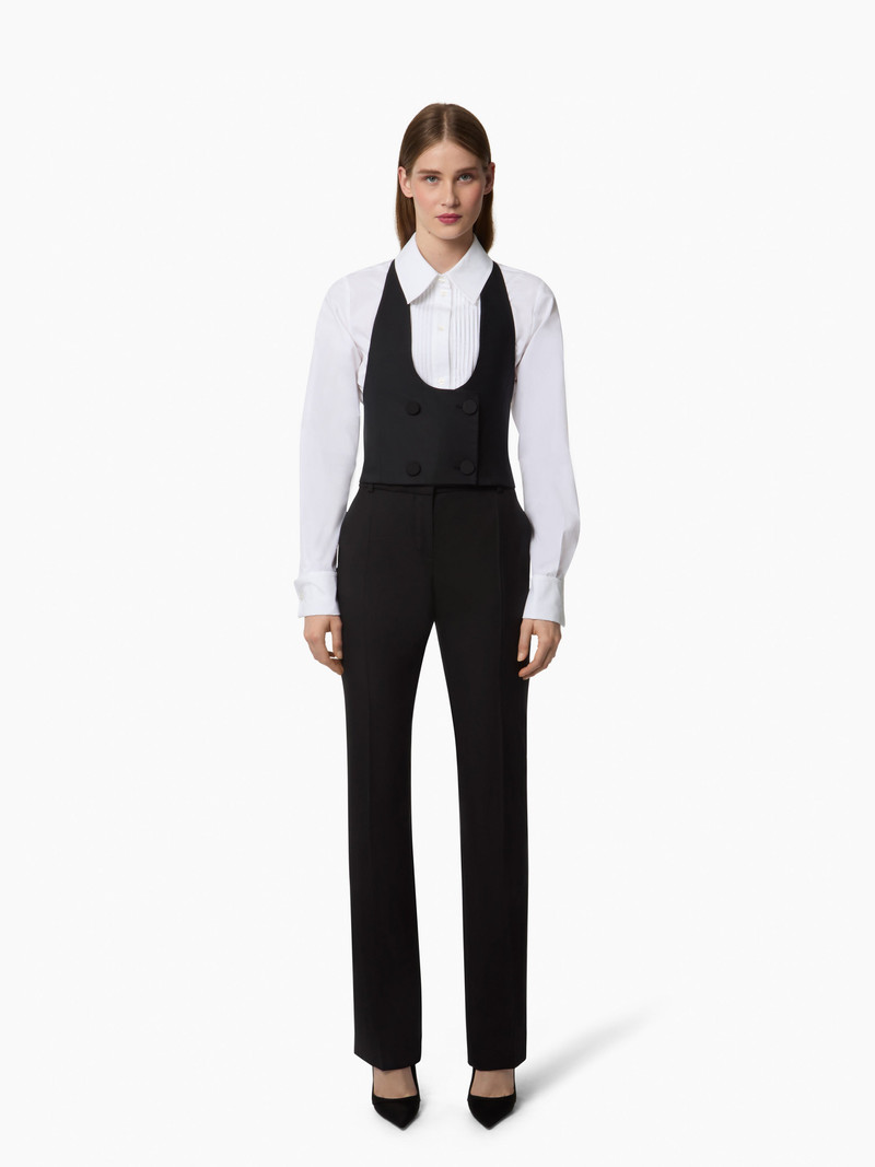 Black Straight Wool Pants 1