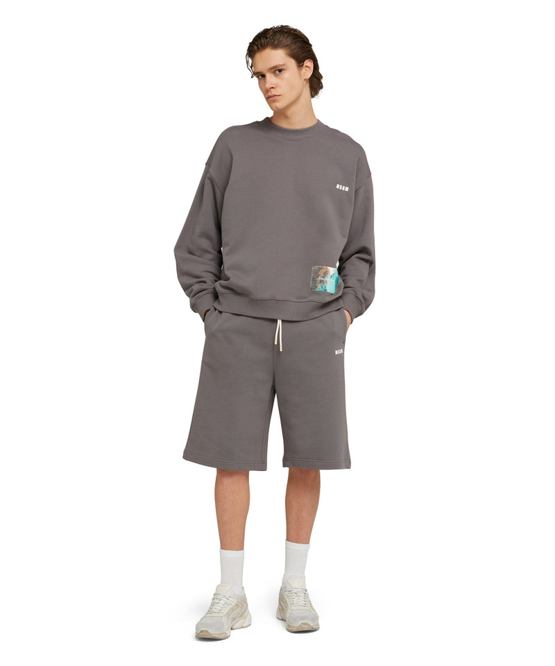 "FANTASTIC GREEN INVERSE SERIES" organic cotton sweat Bermudas 5