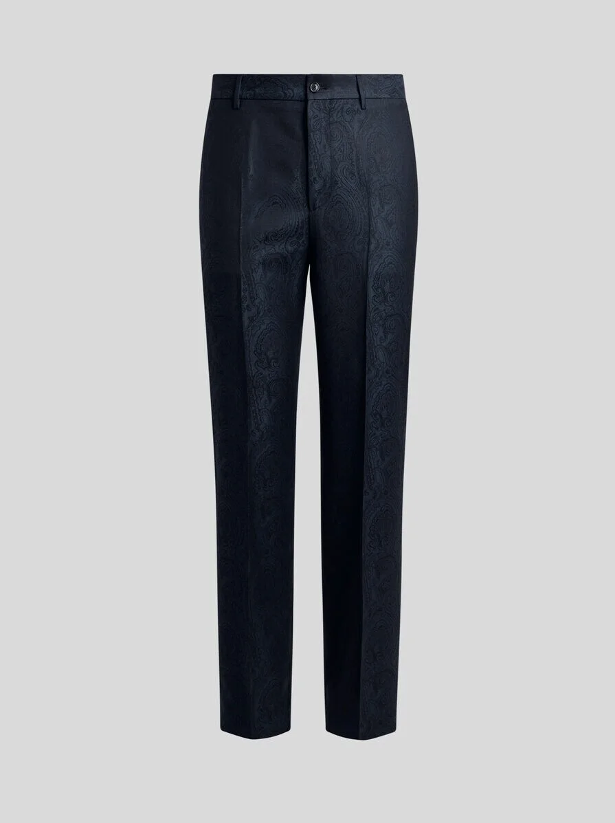 WOOL JACQUARD TROUSERS WITH ARNICA MOTIF - 1