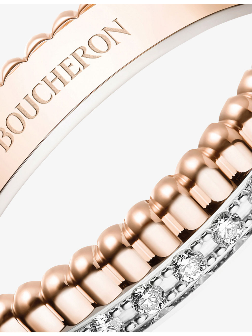 Quatre Radiant Edition 18ct white, rose-gold and 0.23ct diamond wedding band - 2
