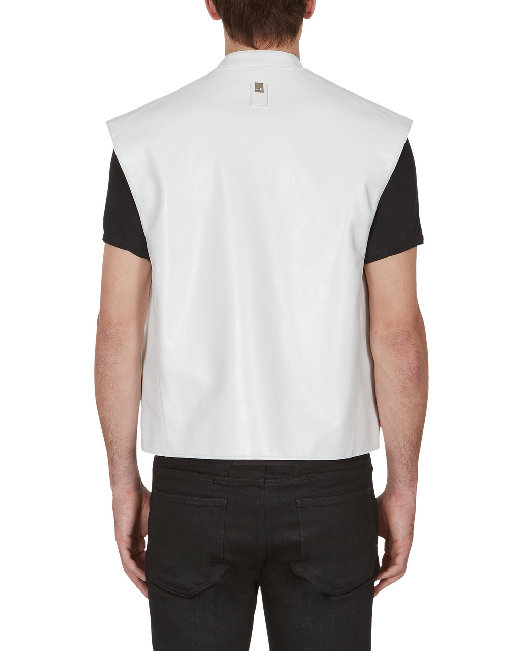LEATHER LOGO RACER VEST - 5