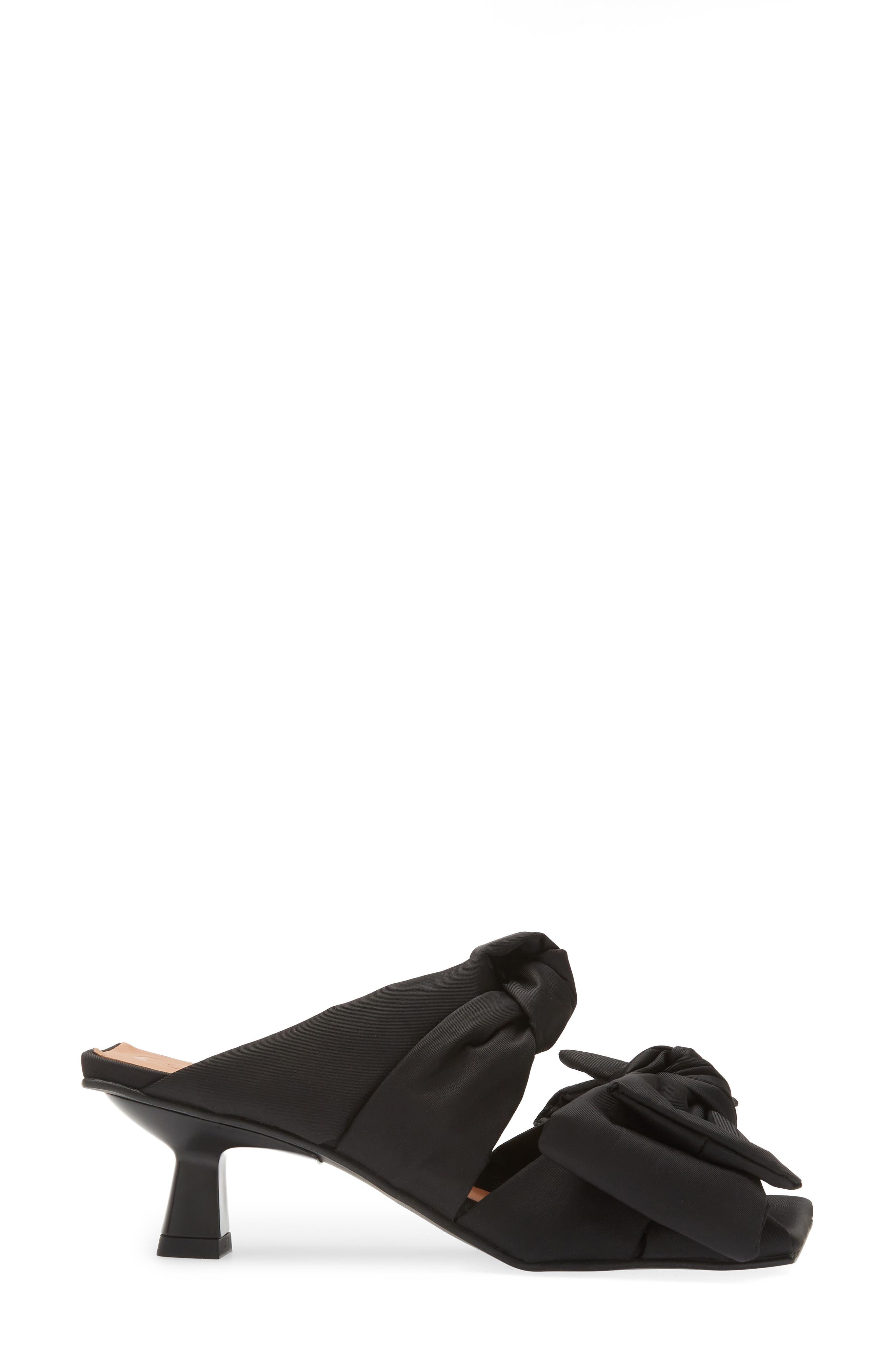 Ganni Soft Bow Kitten Heel Sandal in Black at Nordstrom - 3