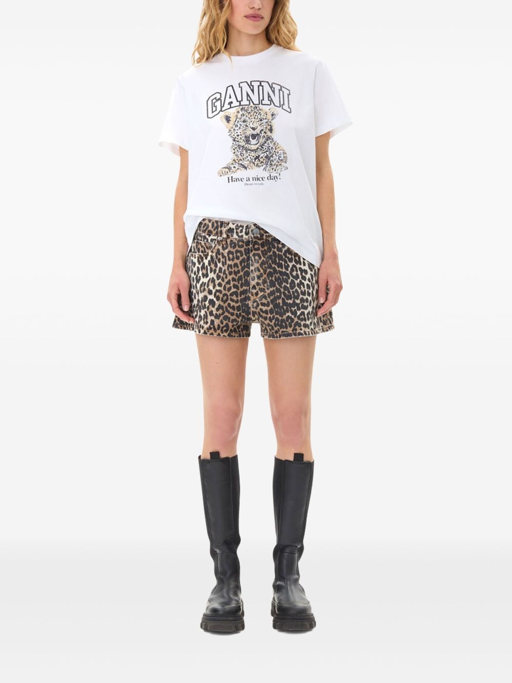leopard-print shorts - 2