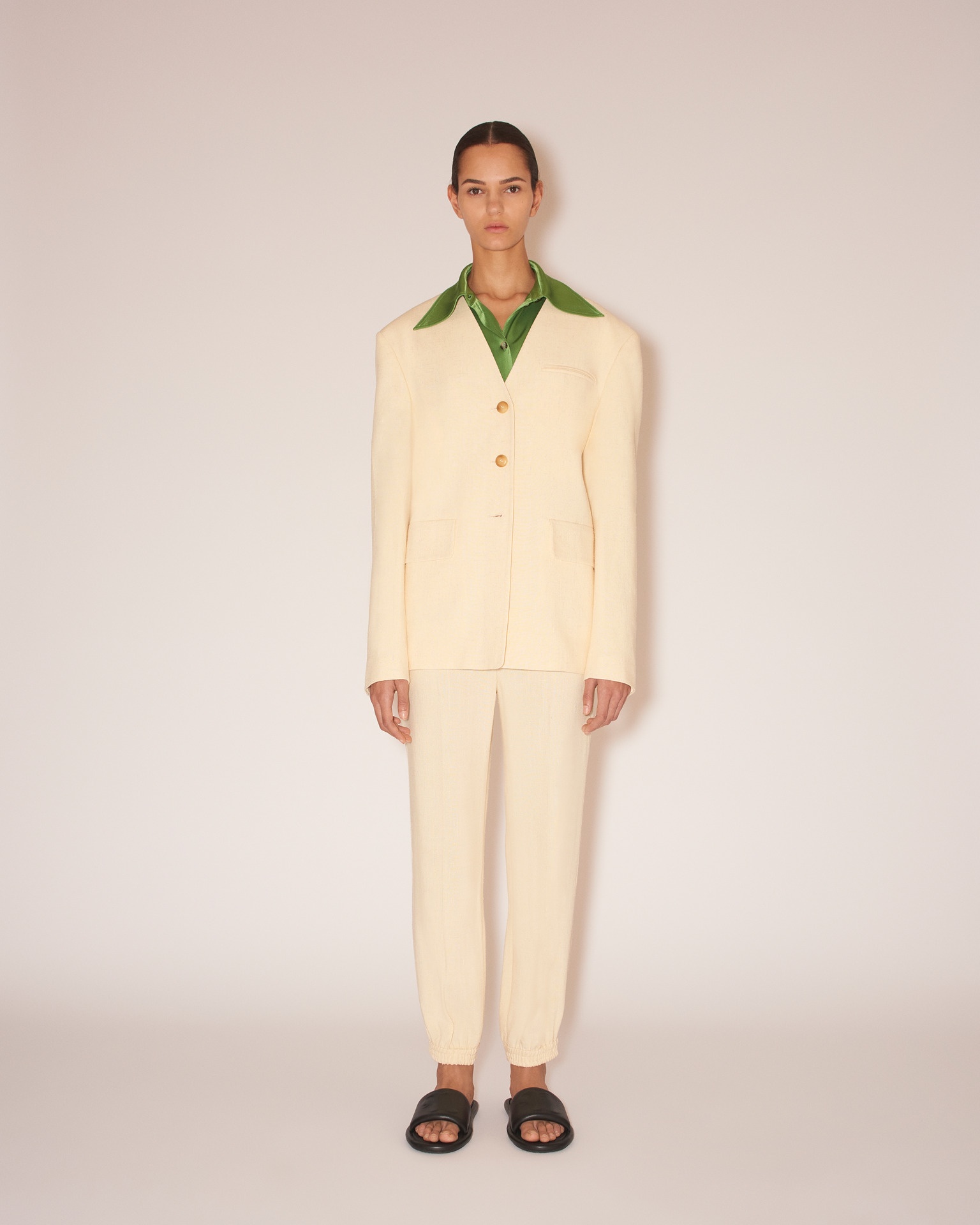 HALIA - Silk viscose-tweed jacket - Creme - 2