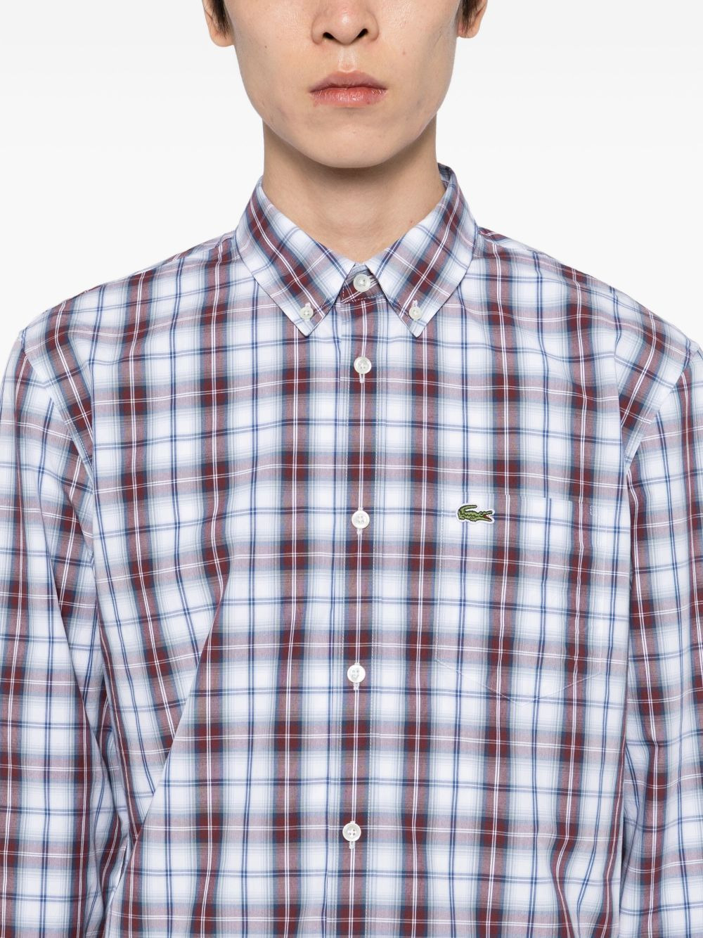 logo-appliqué plaid shirts - 5