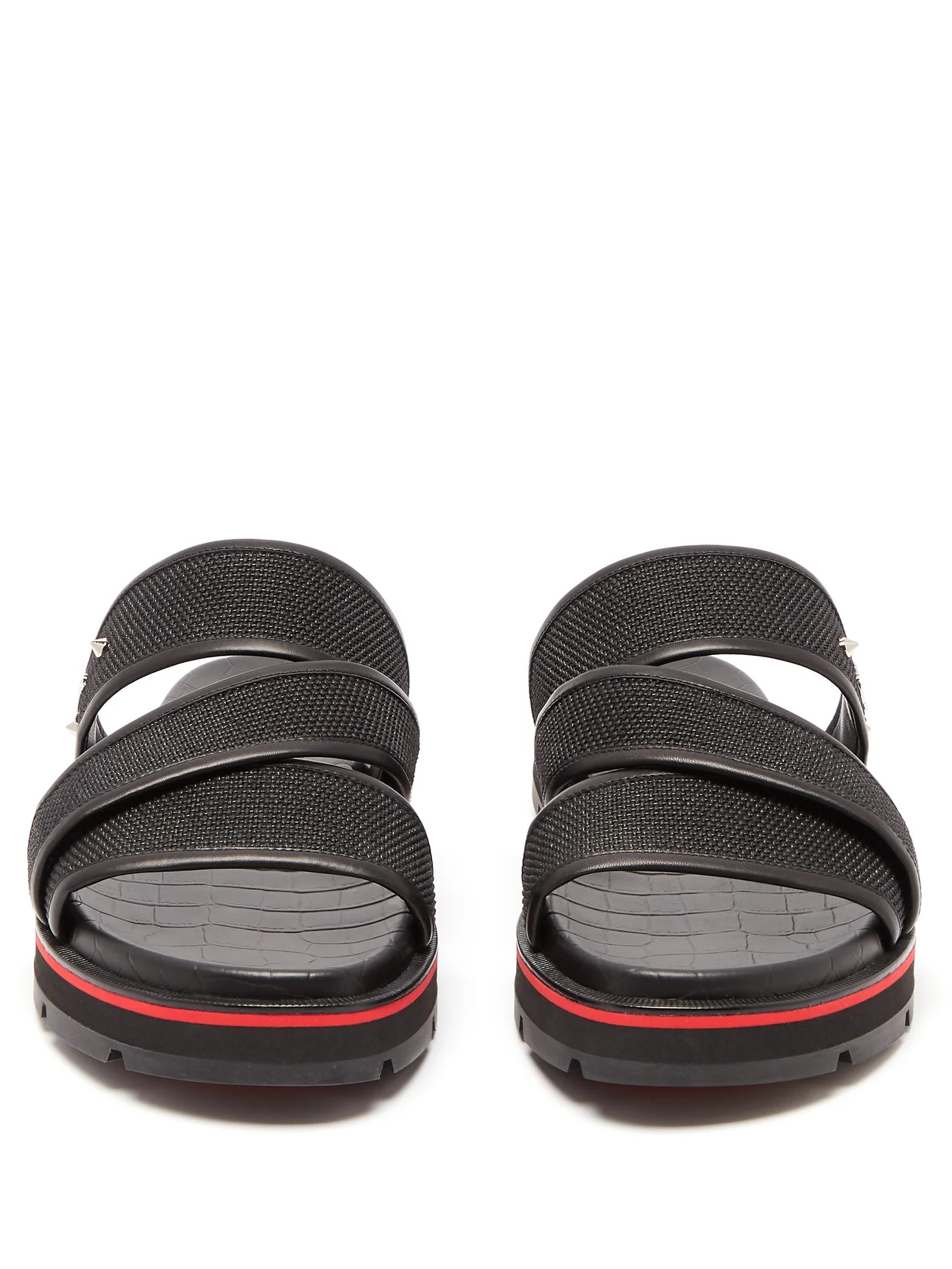 Zandal leather-trimmed raffia slides - 5