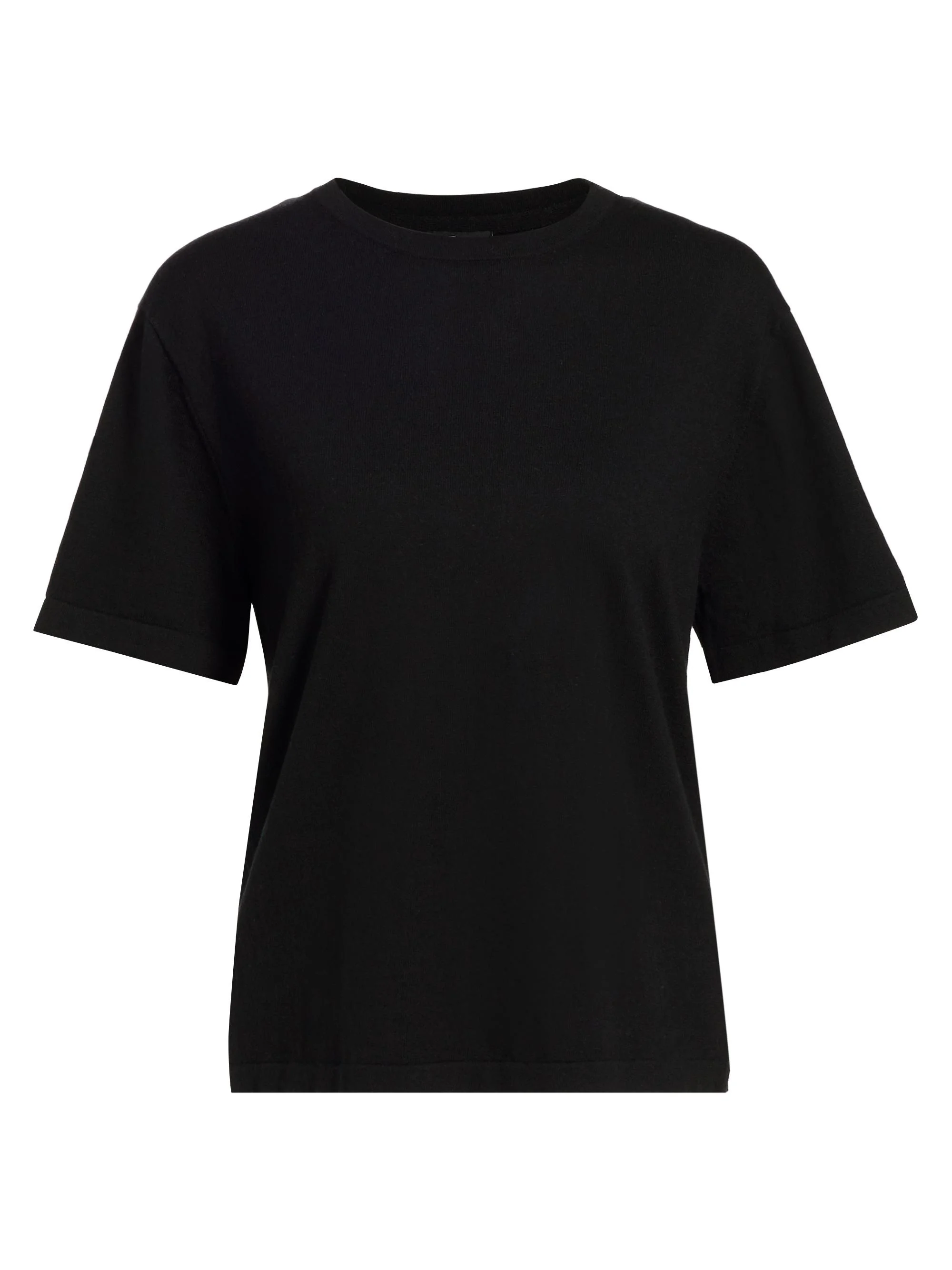 Women's Cotton-Cashmere T-Shirt - Black - 1