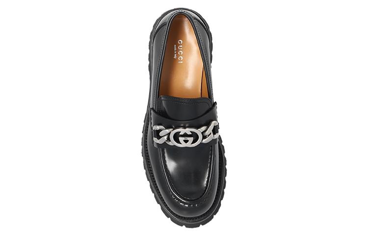 (WMNS) Gucci Lug Sole Loafer 'Black Leather' 752650-DS800-1000 - 4