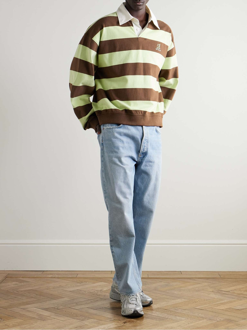AGOLDE + RSVP GALLERY Logo-Embroidered Striped Cotton Rugby Shirt outlook