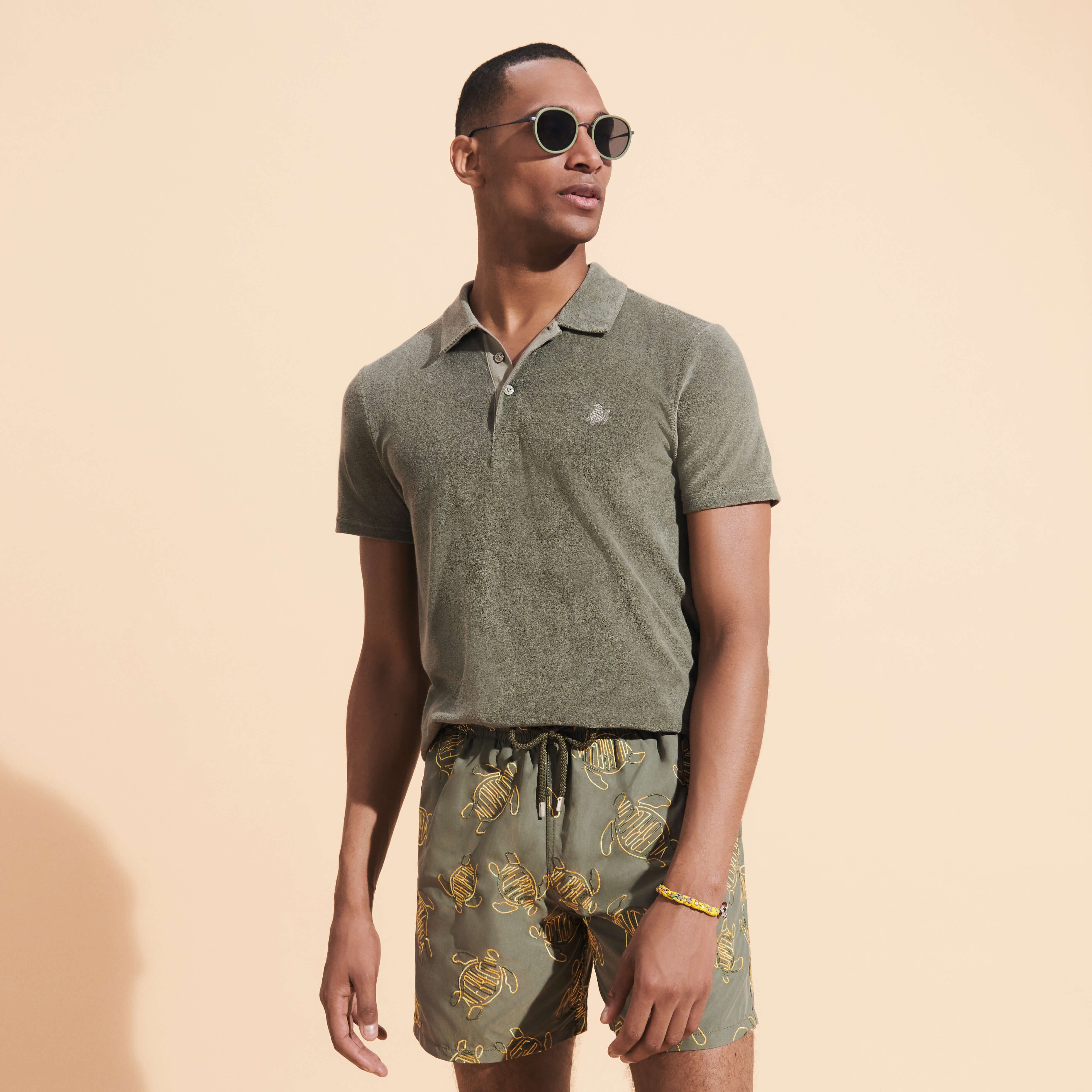 Men Organic Cotton Terry Polo Solid - 5