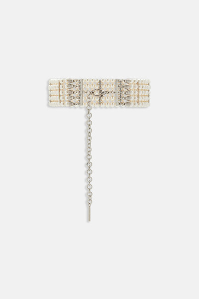 Alessandra Rich PEARL CHOKER WITH CRYSTAL DETAILS outlook