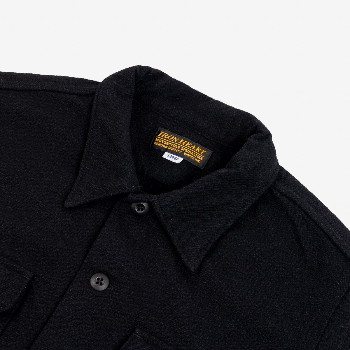 IHSH-346-BLK 10oz Recycled Nylon Mechanic Work Shirt - Black - 6