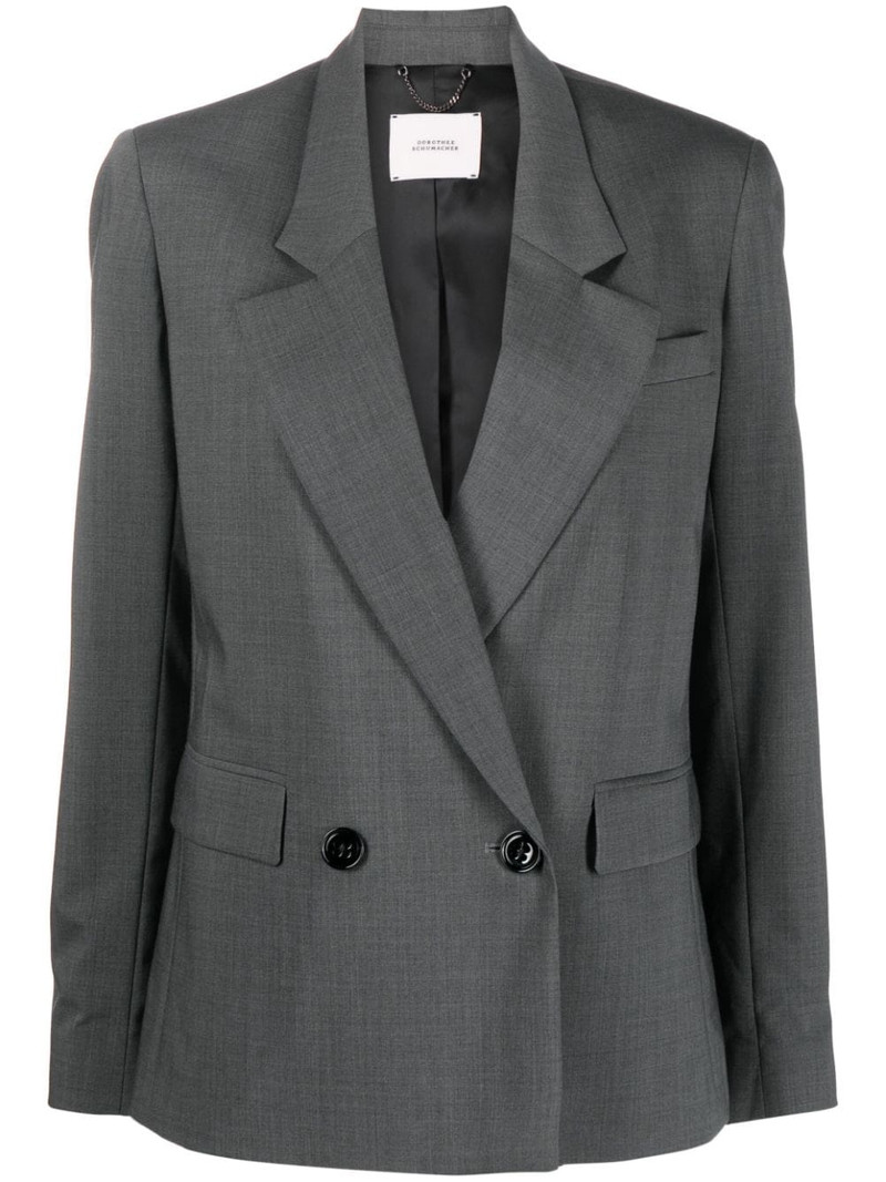 double-breasted virgin wool-blend blazer 1