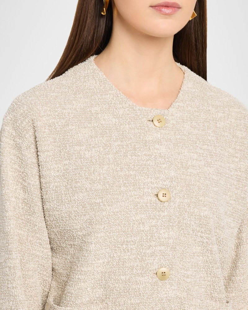 Button-Down Boucle Jacquard Jersey Jacket 5