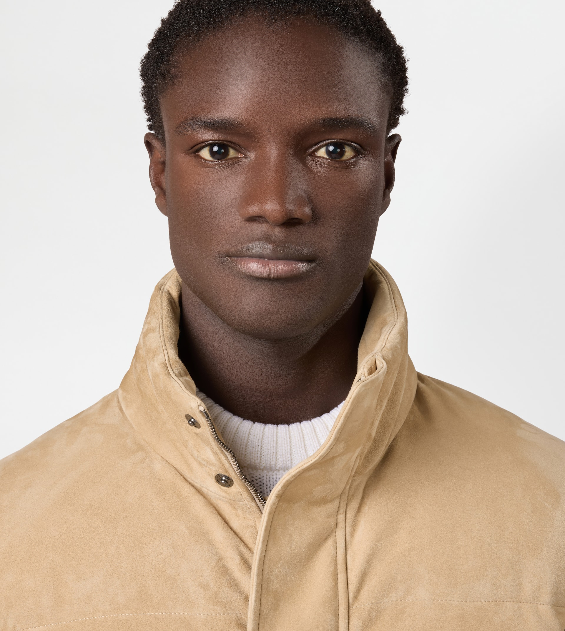DOWN JACKET IN PASHMY SUEDE - BEIGE - 5