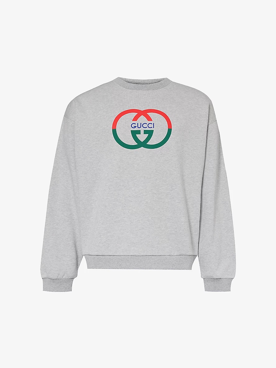 Interlocking G-print crewneck cotton-jersey sweatshirt - 1