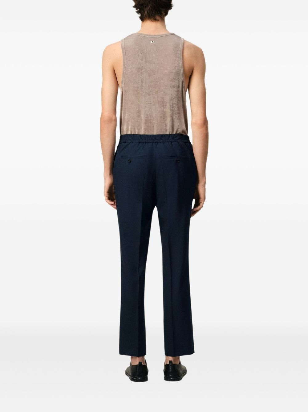 straight-leg wool trousers - 4