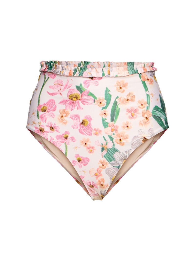 Nopal floral print lycra bikini bottoms - 1