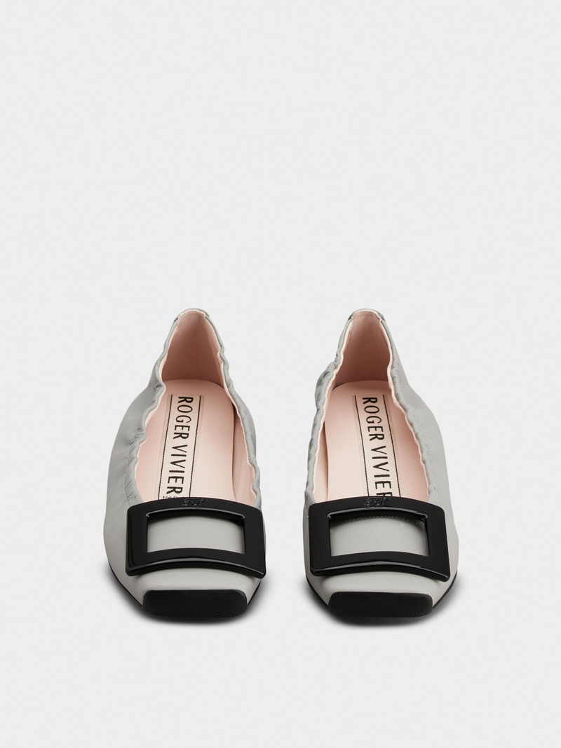Viv' Pockette Lacquered Buckle Ballerinas in Nappa Leather 7