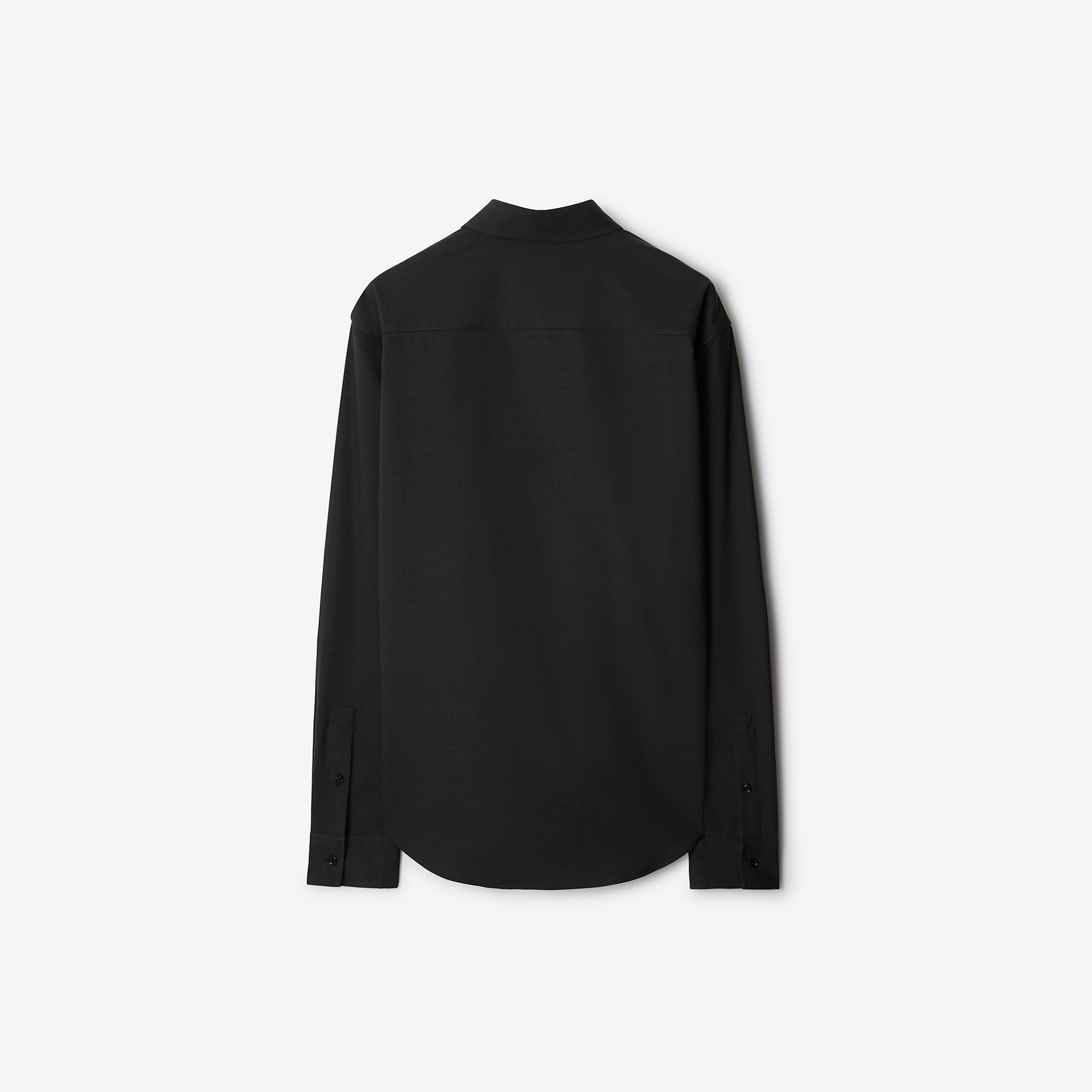 Tシャツ・カットソー Burberry FW25 Black stretch poplin shirt (8113138 A1222) Burberry Stretch Wool Shirt | REVERSIBLE