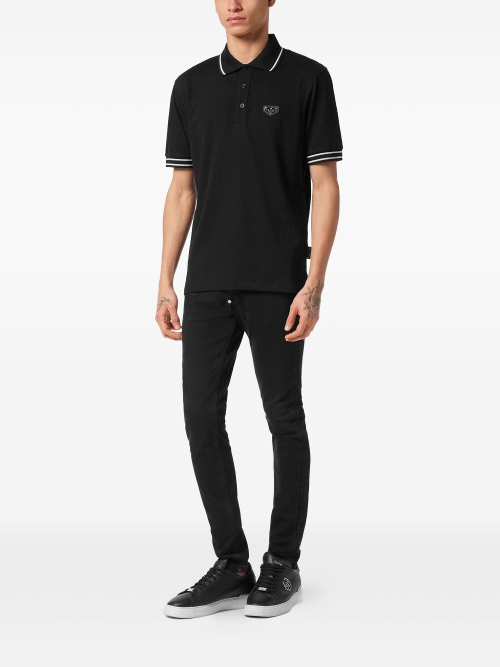logo-plaque polo shirt - 2