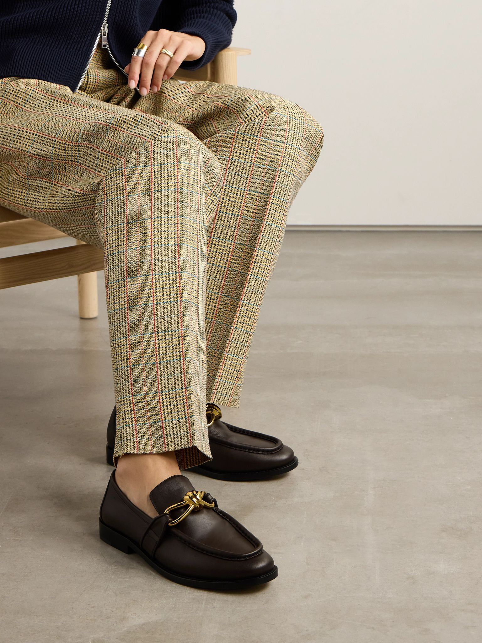 Astaire embellished leather loafers Brown - 2