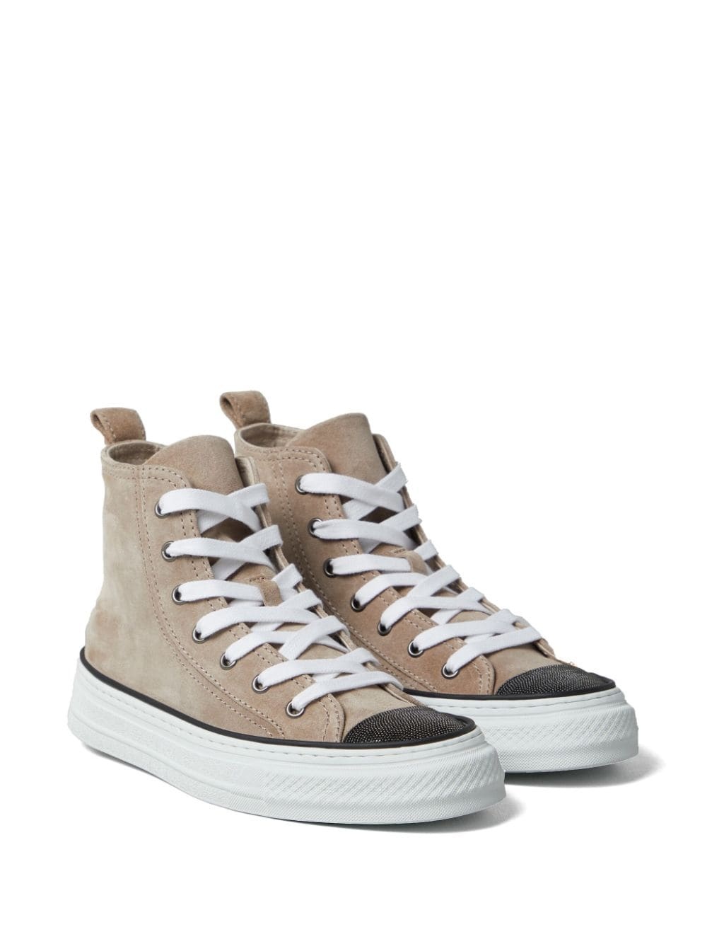 panelled lace-up sneakers - 2