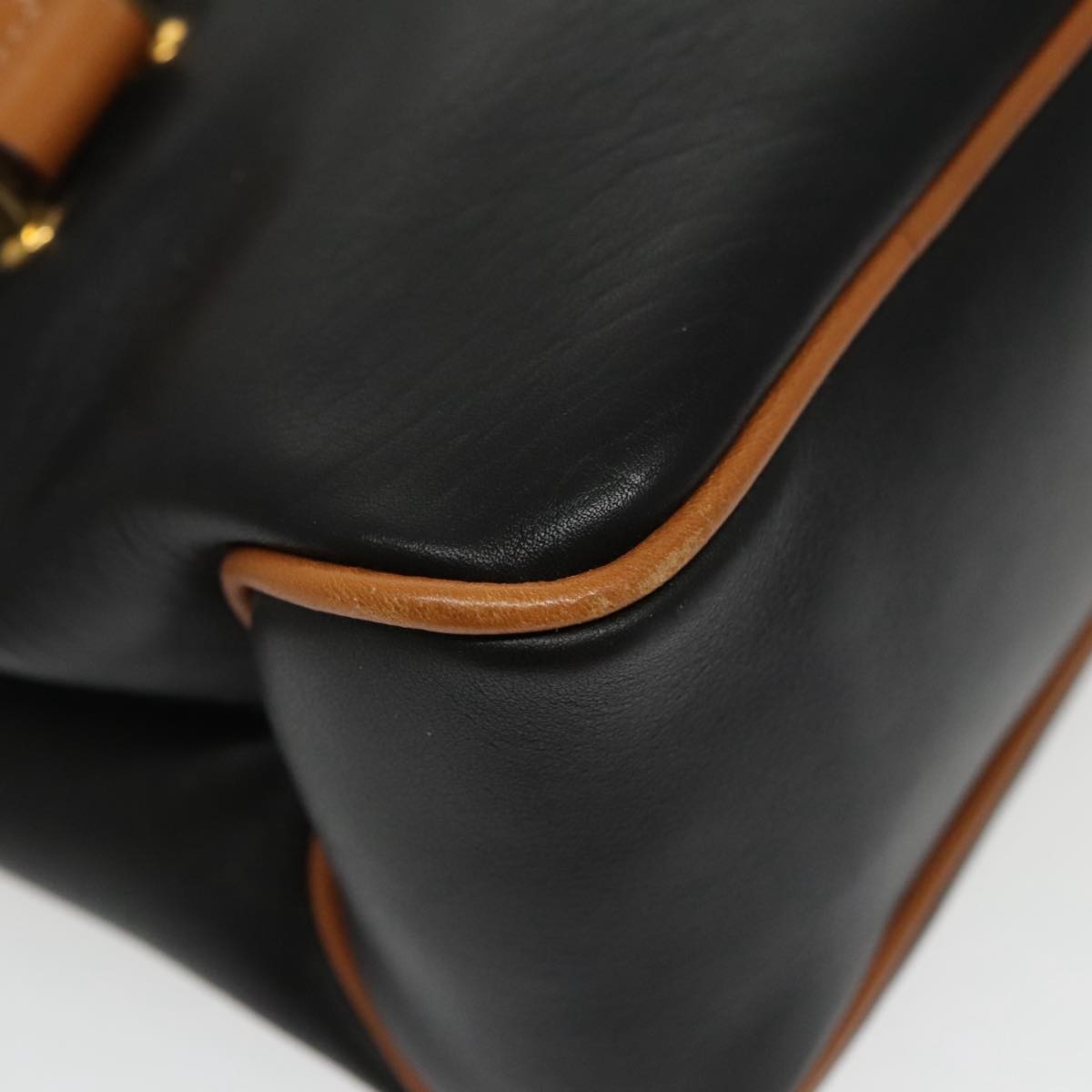CELINE Hand Bag Leather Black Gold - 8