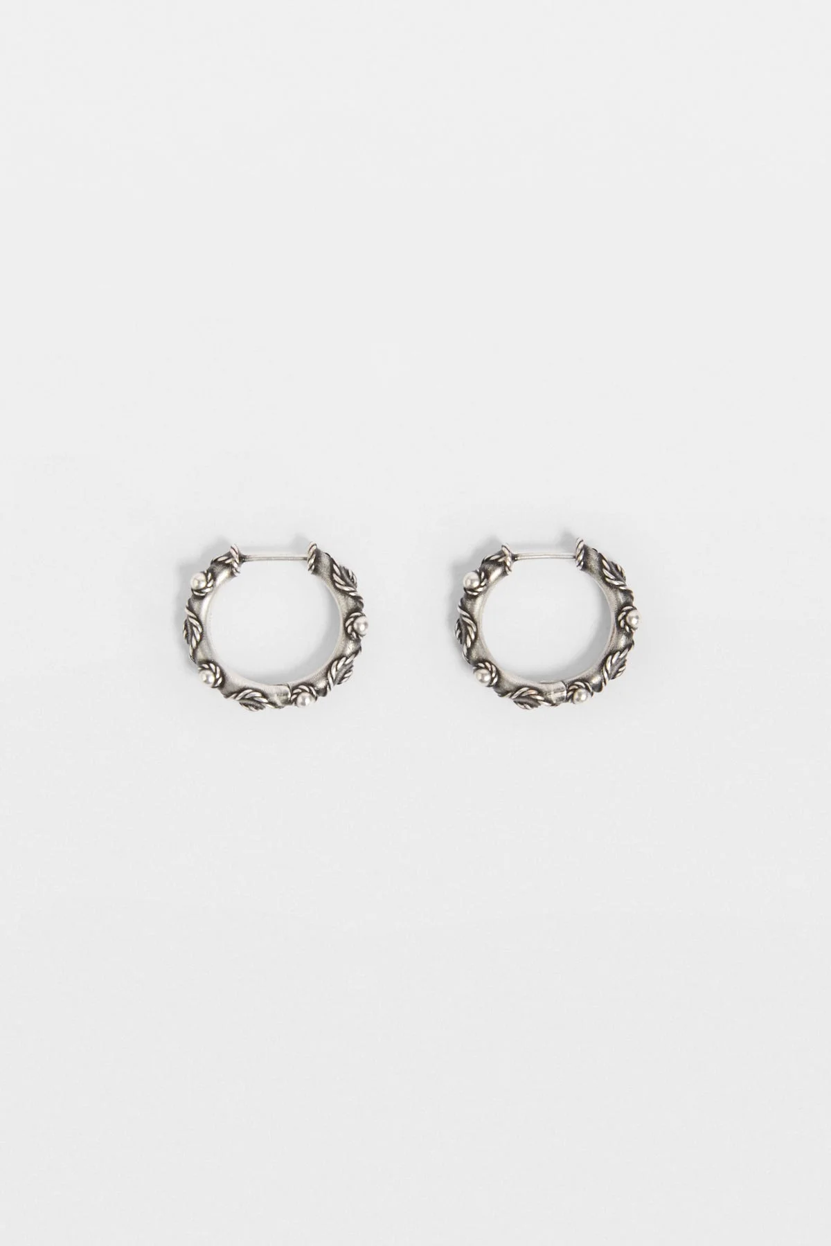 Lone Grained Hoop Earrings - 1
